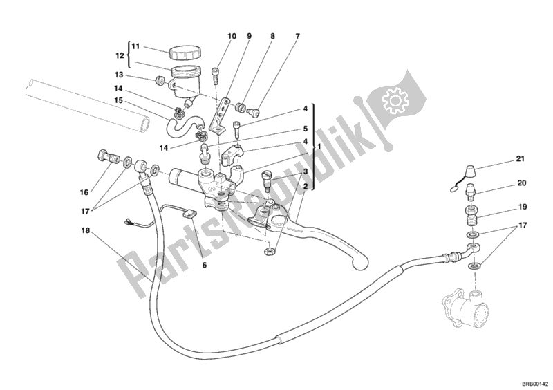 All parts for the Clutch Master Cylinder of the Ducati Sportclassic Paul Smart 1000 2006